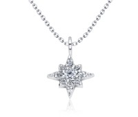 Sparkling Star CZ Motive 925 Silver Necklace SPE-3109